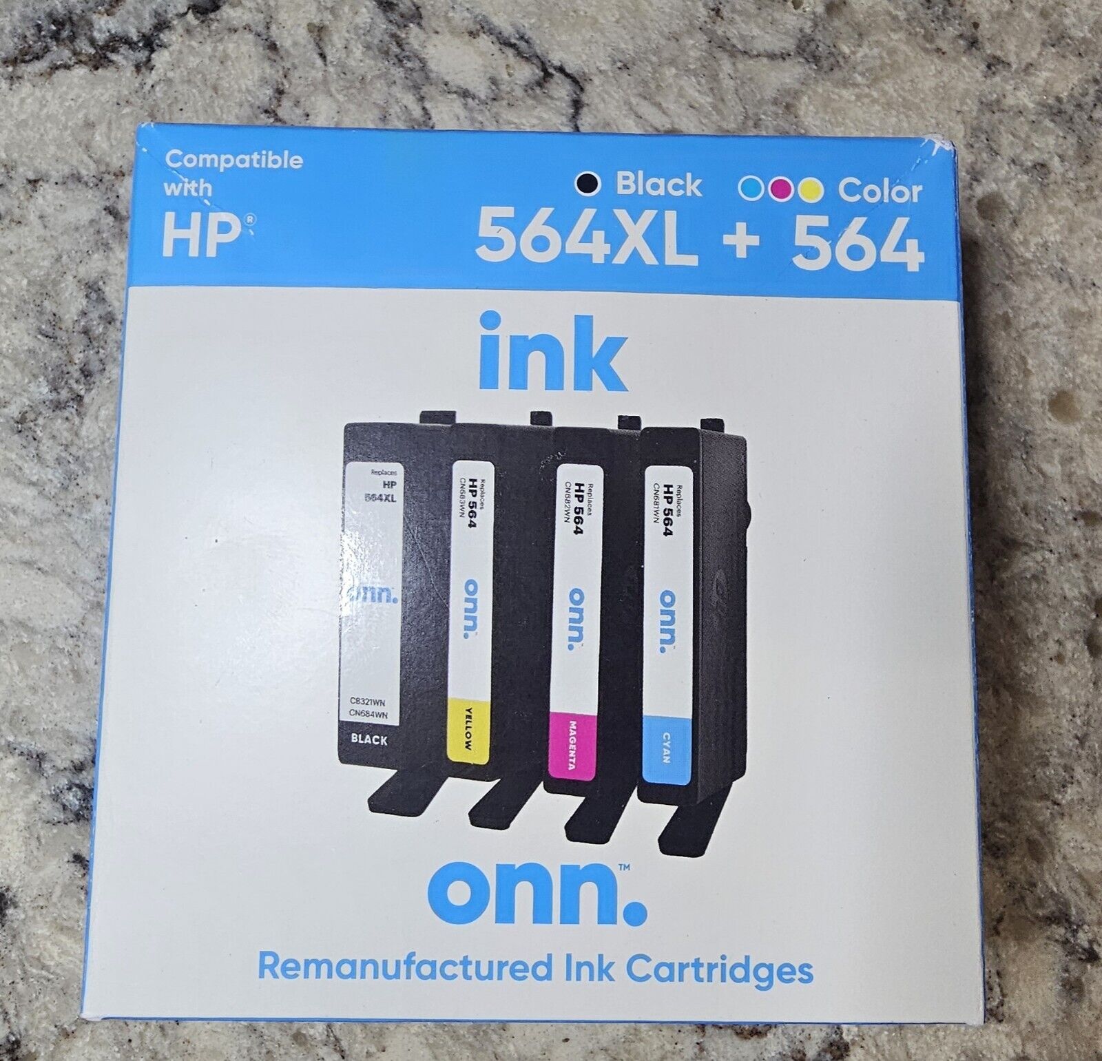 ONN. 564XL / 564 Ink Cartridges Black Cyan Magenta Yellow 12/2024