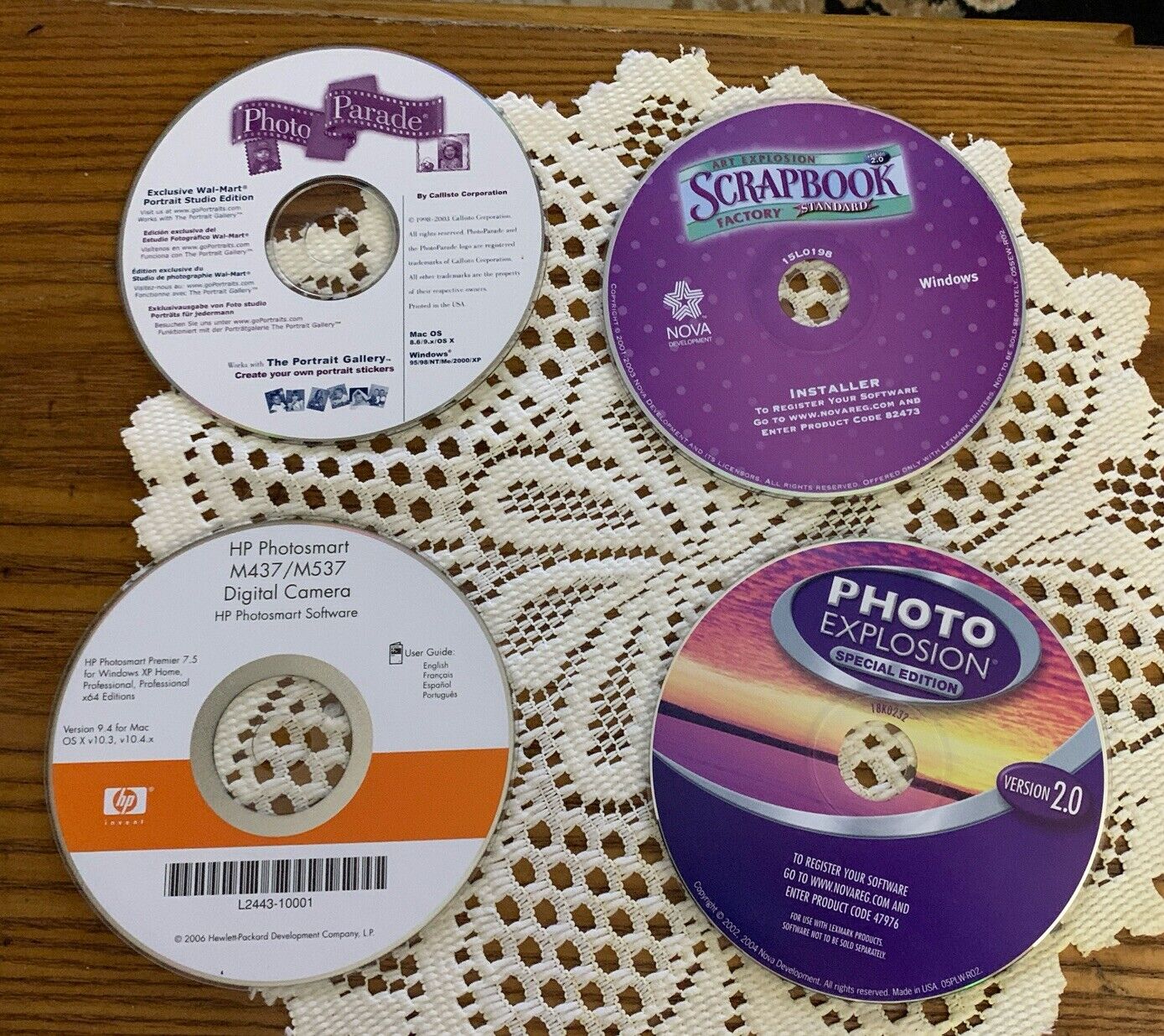 Lot of 4 Mixed PC CD-ROM Software Photo Editing & Card Creation