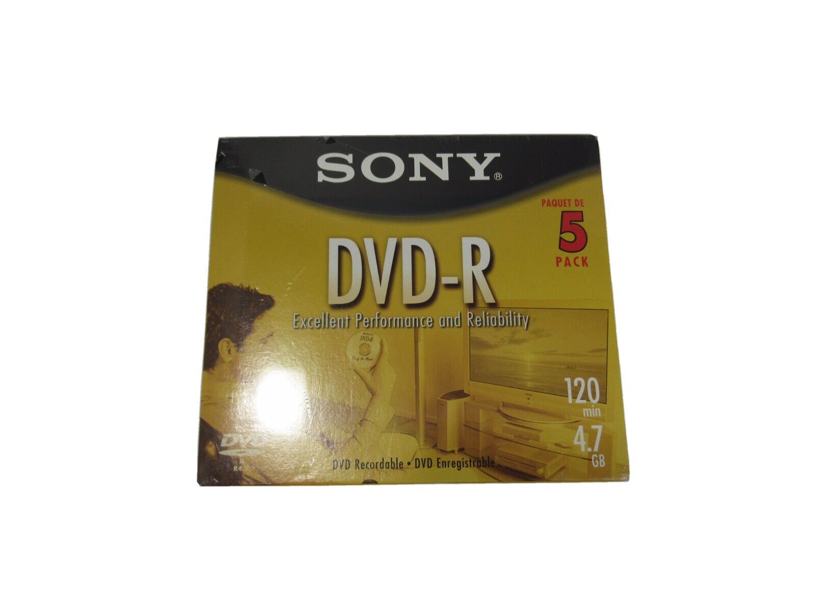Sony DVD-R 5 Pack 120 Min. 4.7GB New Fast Shipping