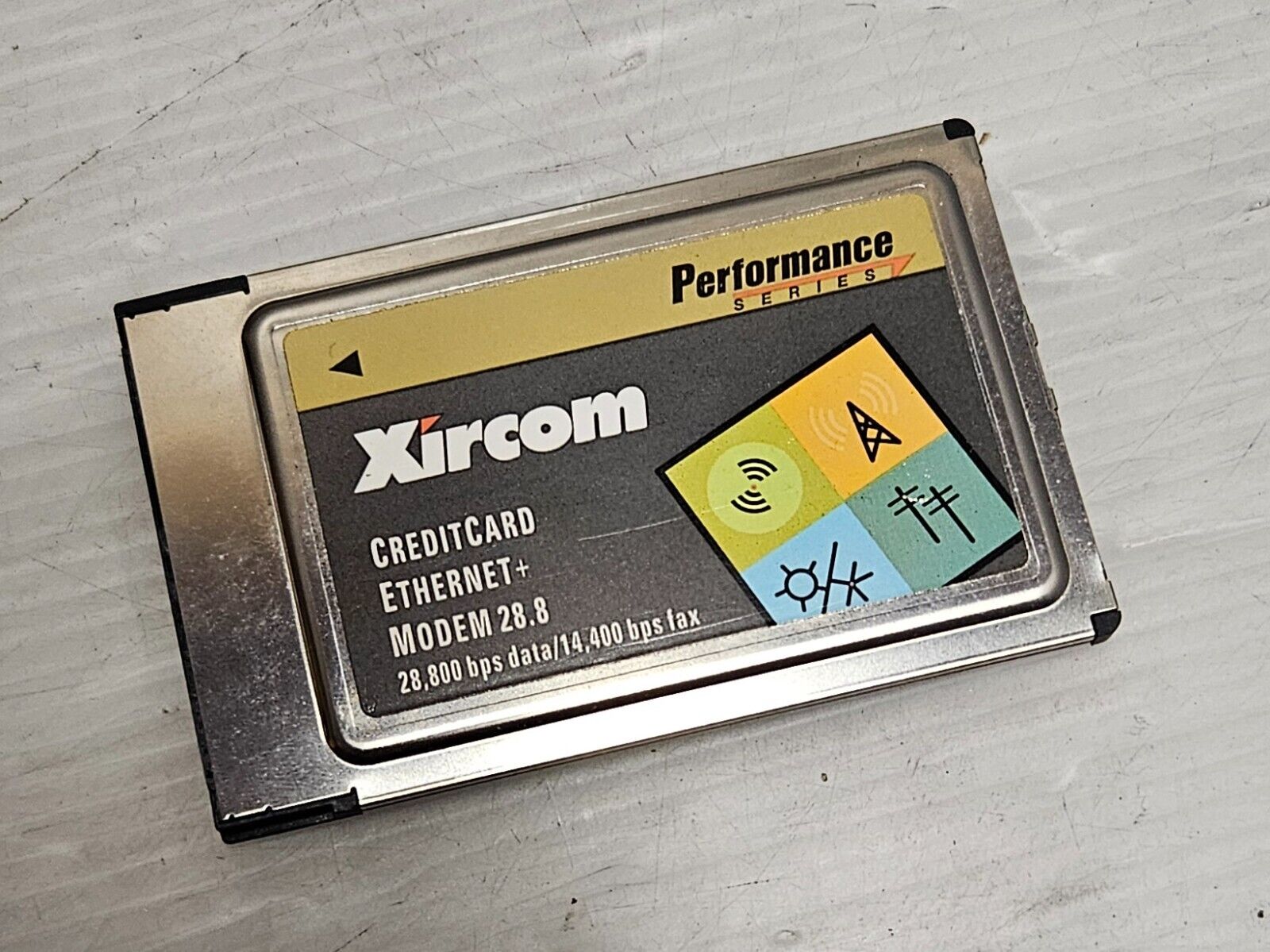 Xircom Credit Card Ethernet + Modem 28.8, PS-CEM28, PCMCIA, For Vintage Laptops