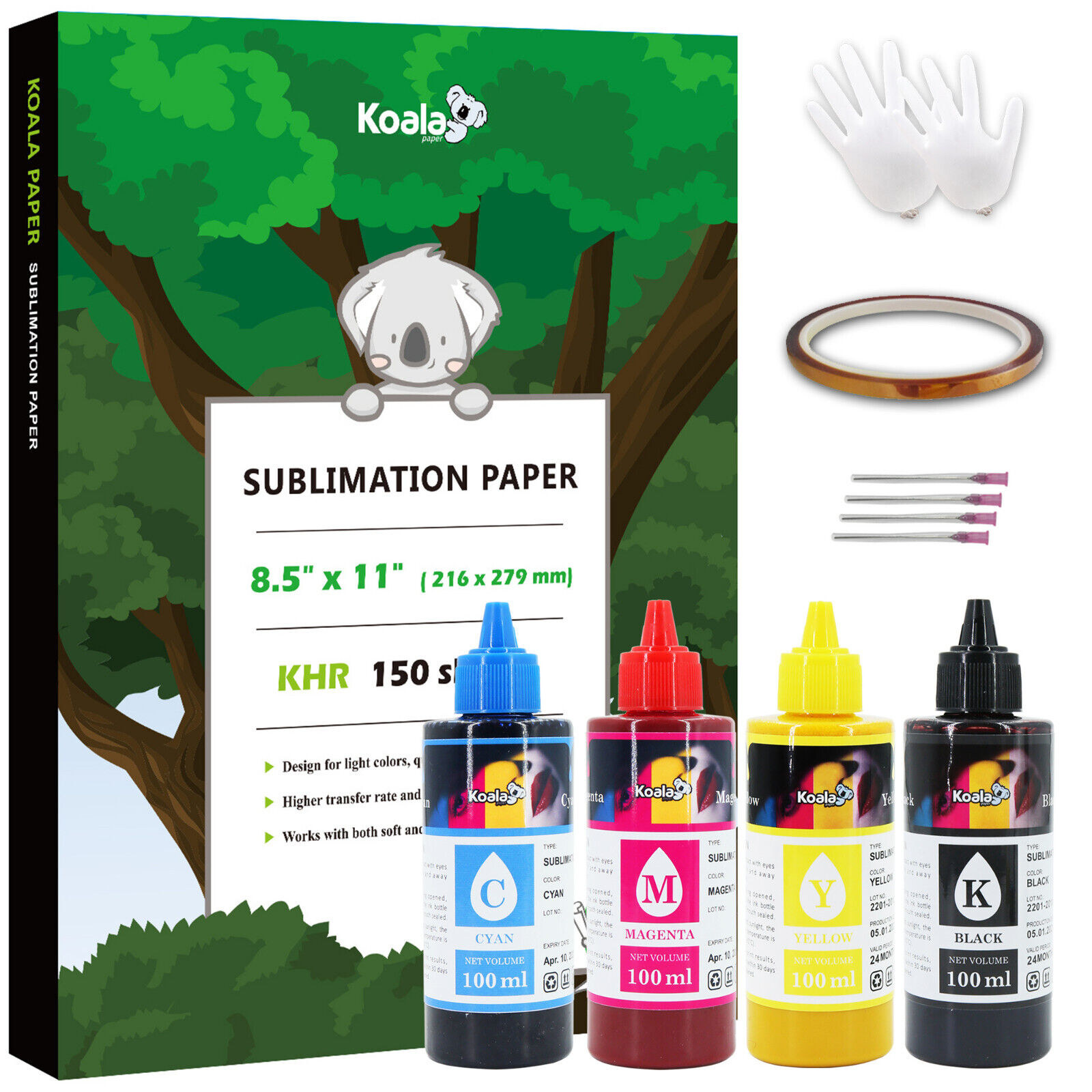 Bundle Kit 150P Koala Sublimation Paper 8.5x11 + Koala Sublimation Ink 2720 2760