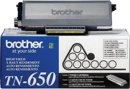 NEW-OEM-SEALED BOX, BROTHER TN650 High Yield Black Toner Cartridge