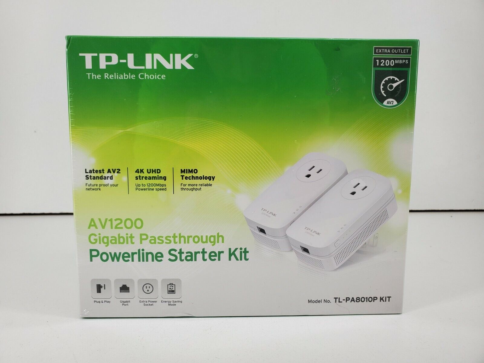 TP-LINK AV1200 Gigabit Passthrough Powerline Starter Kit (TL-PA8010 KIT)