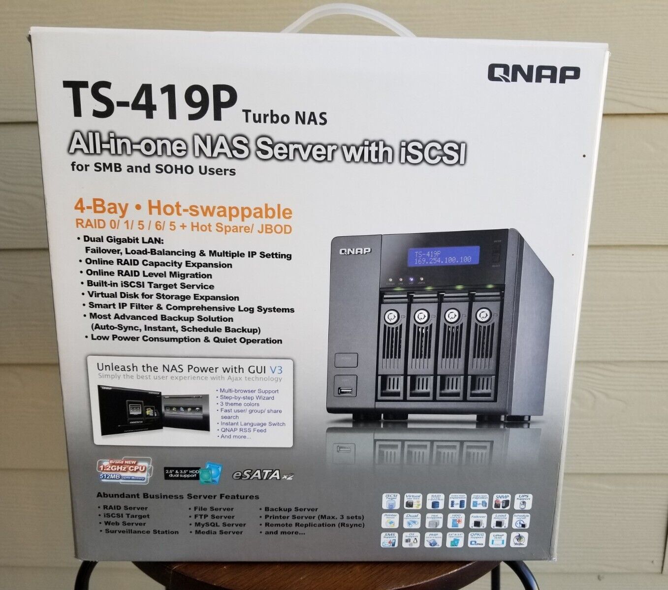 New QNAP (TS-419P) Turbo NAS All in One SERVER with iSCSI 4 BAY 512MB DDRII RAM