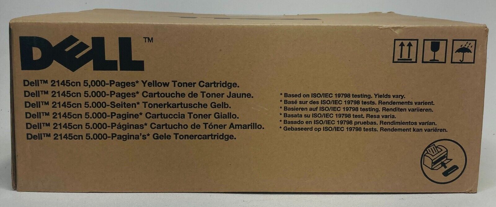 Genuine Dell 2145cn Toner Cartridge Yellow 5,000 Page High Yield Capacity SEALED
