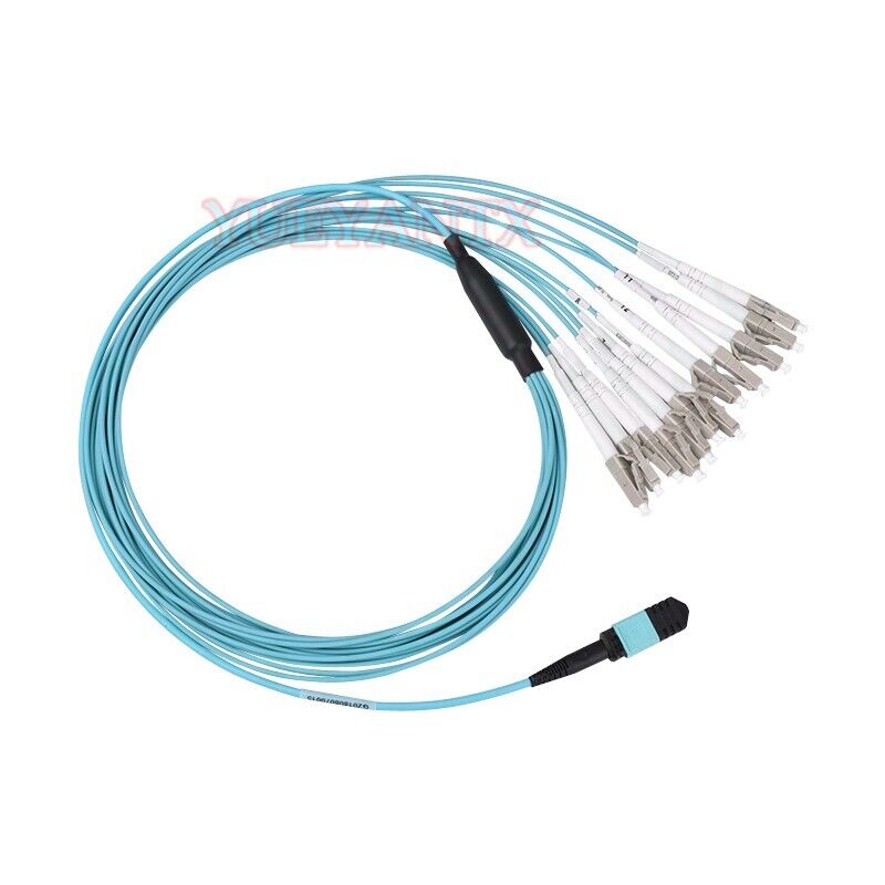 1 Meter MPO/MTP to 12XLC Yype B Breakout Fiber Optic Cable OM3 40GbE Patch Cord