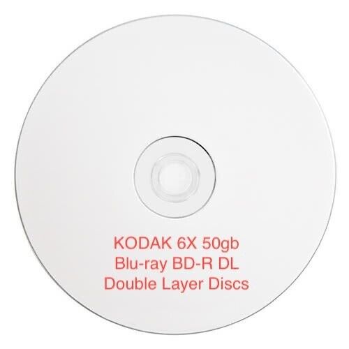 KODAK 3PK 6X  50GB INKJET PRINTABLE BLU-RAY BD-R DL DOUBLE LAYER BLANK DISCS