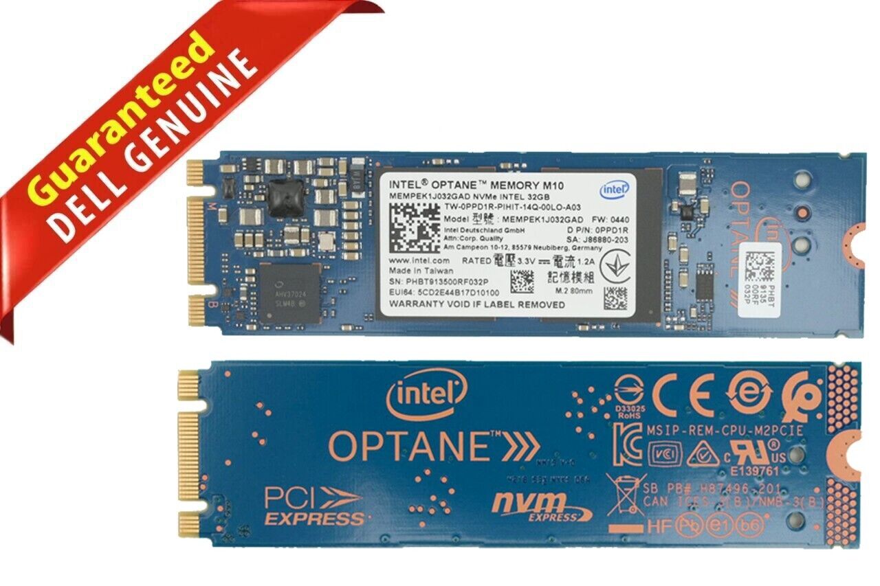 Intel Optane Memory M.2 MEMPEK1J032GA PCIe M10 2280 32GB 3.0 Xpoint NVMe PPD1R
