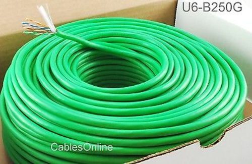 250ft Solid CAT6E CMR 550 Mhz, High-Performance 23 AWG Copper Bulk Cable, Green