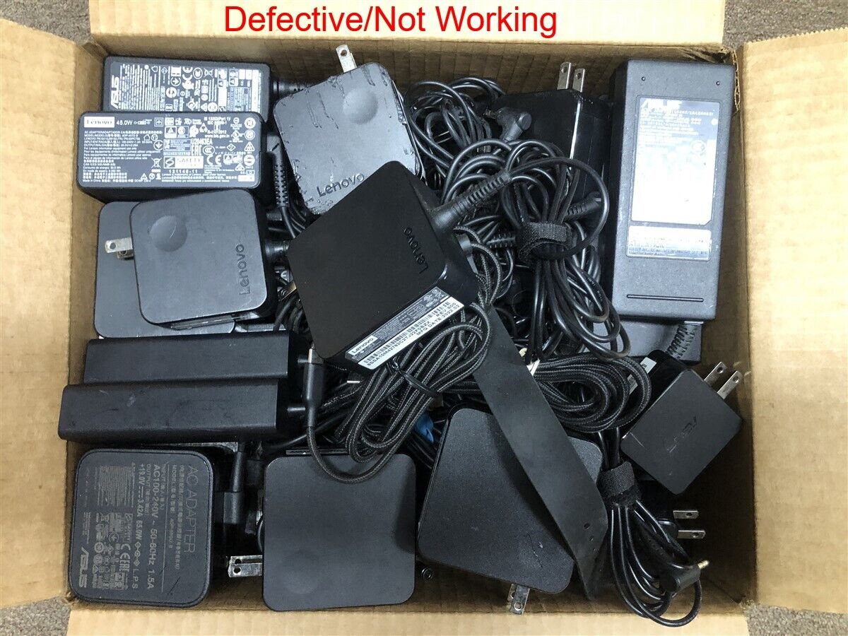 Lot of 50 Dell HP Sony Asus Lenovo Laptop Charger AC Adapter Power Supply AS-IS