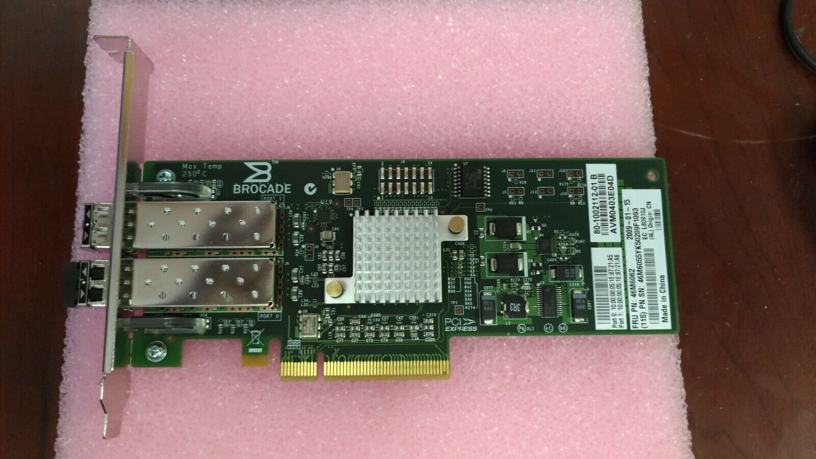 46M6062 IBM Brocade 825 Dual Port 8 Gbps FC Host Bus Adapter With SFPs