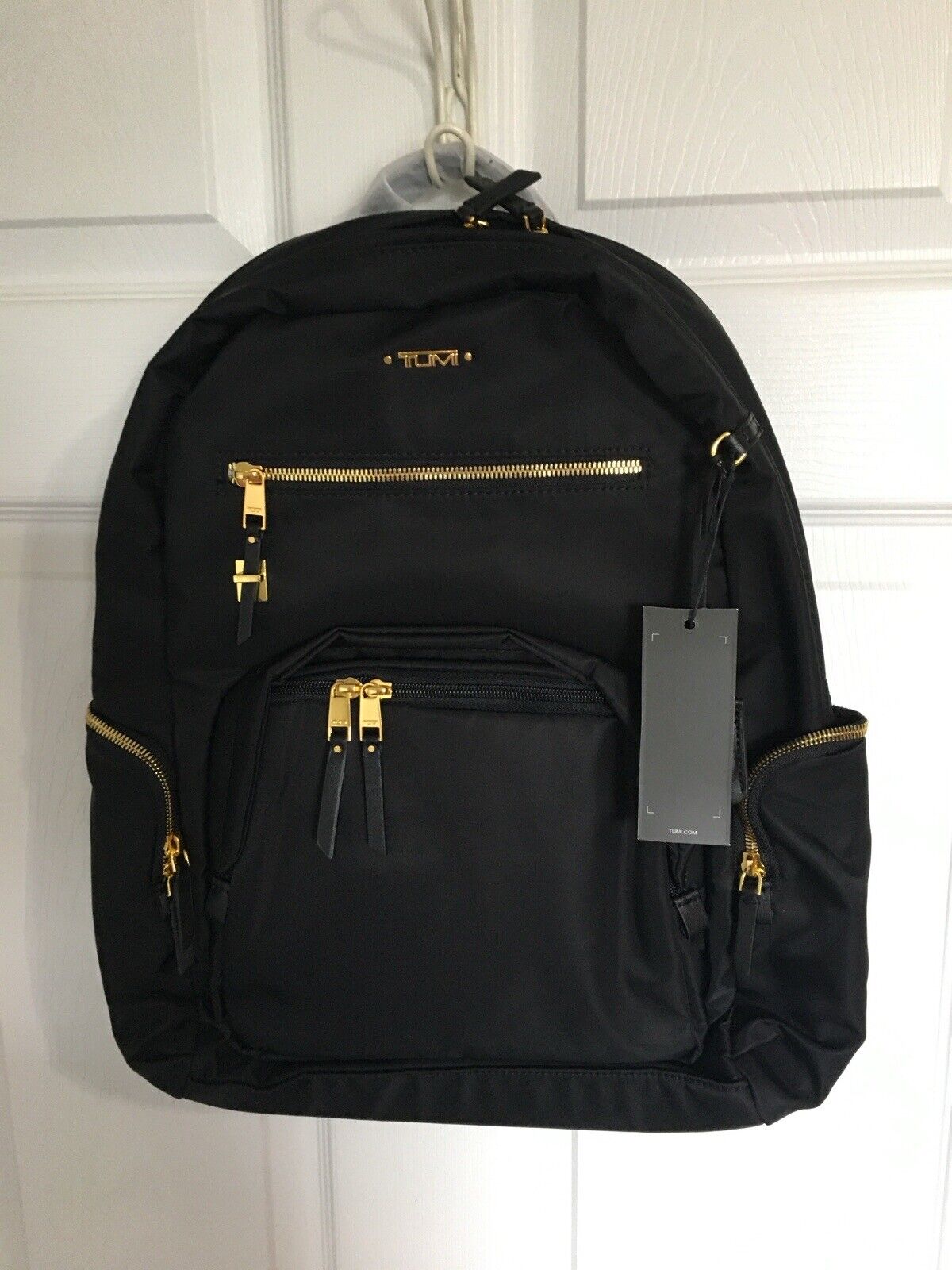 NEW TUMI Voyageur Celina Black & Gold Waterproof Carry-on, Laptop Backpack