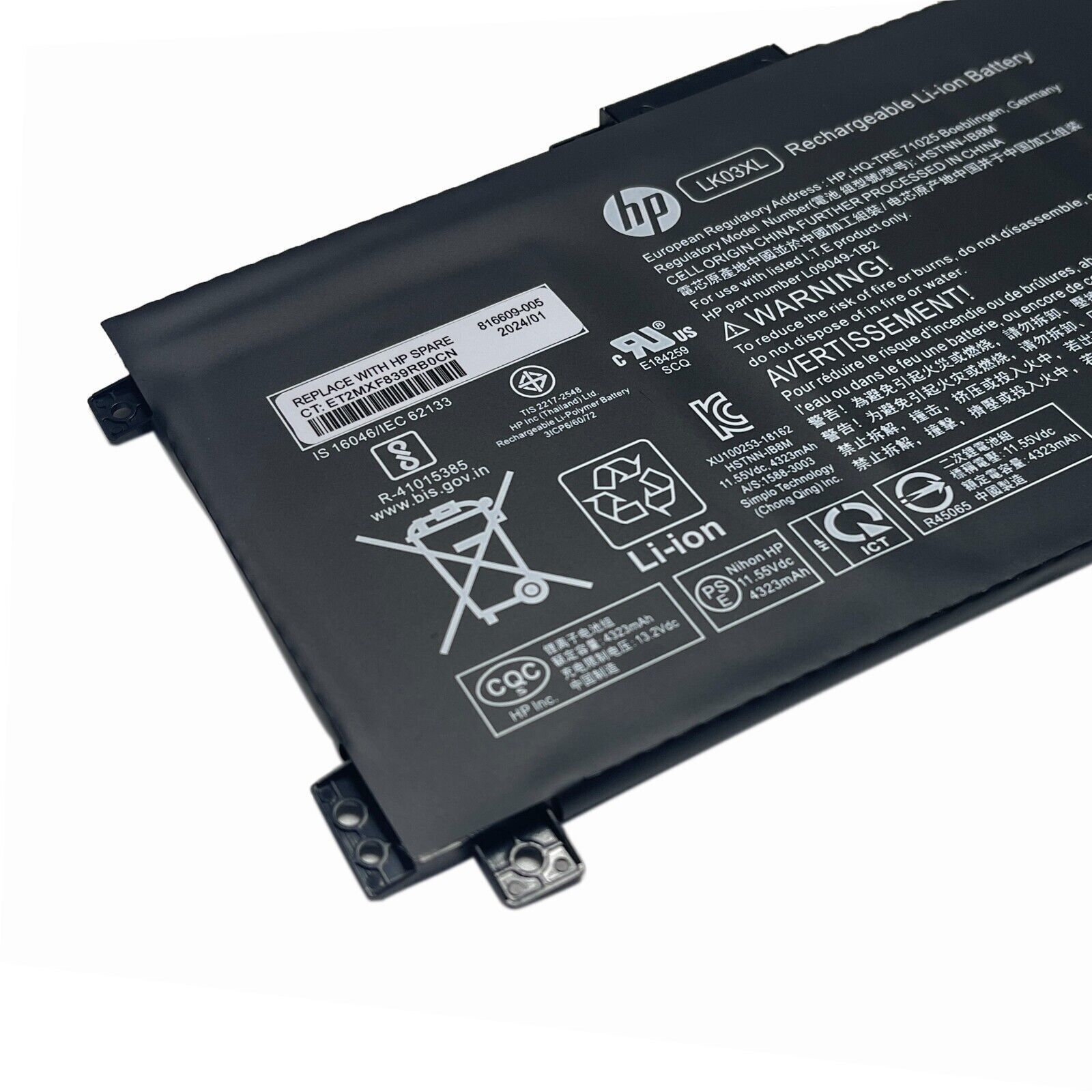 Genuine OEM 52.5Wh LK03XL Battery for HP Envy X360 15-BP 15-BQ 15-CN L09281-855