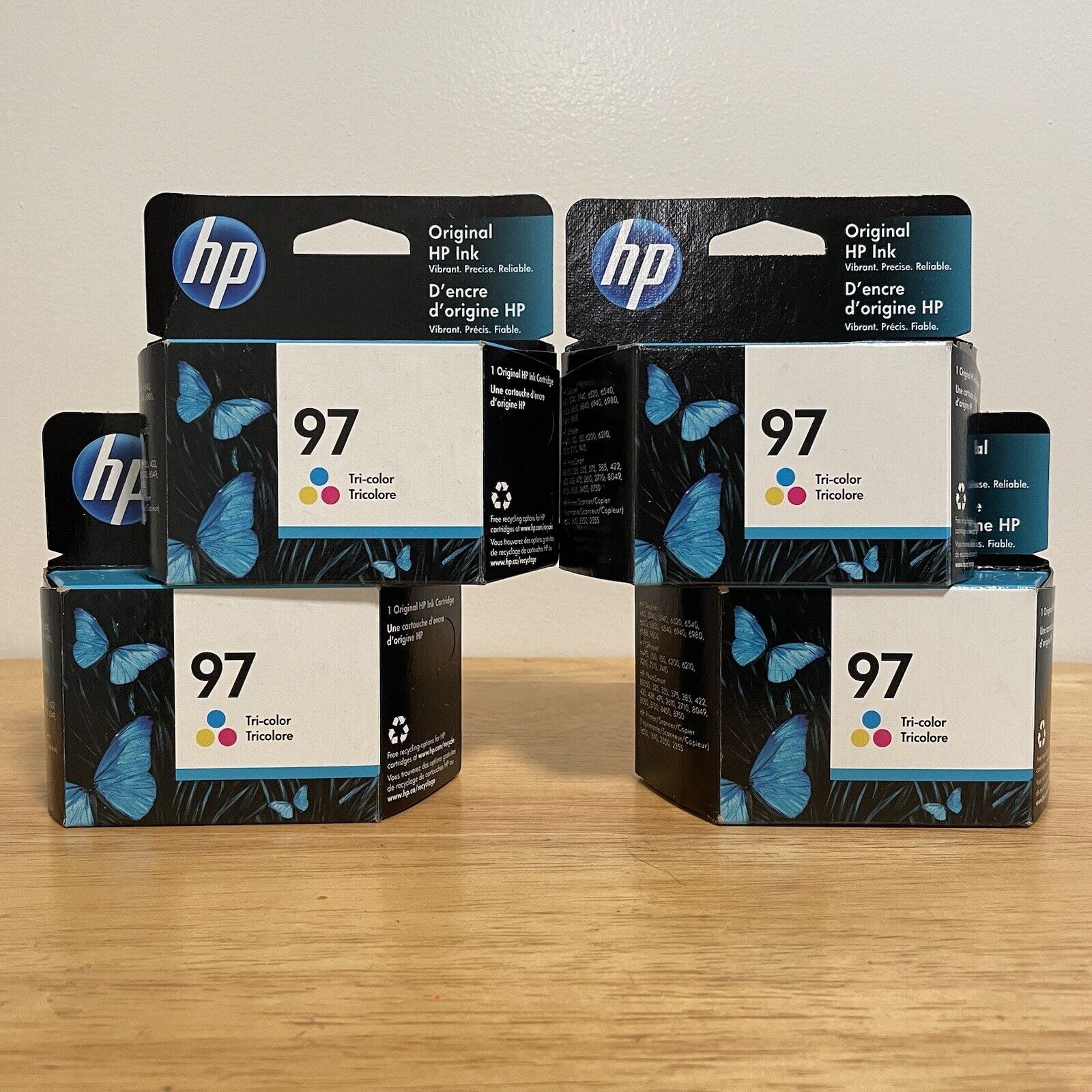4 Boxes - Genuine HP 97 Tri-Color Ink Cartridges Exp. Feb 2021 (Sealed)