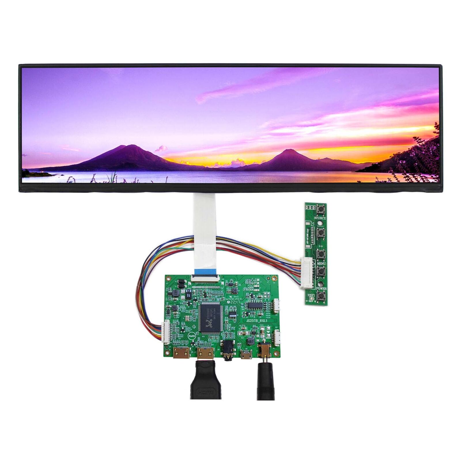 Mini HD MI LCD Controller Board 12.6 in NV126B5M-N41 1920X515 IPS LCD Screen