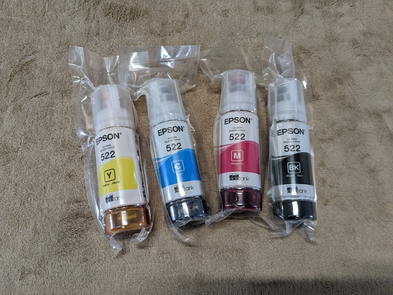 Genuine Epson 522 Ink Bottles 4 Pack for ET-2720 ET-2800 ET-2803 ET-4700 ET-4800