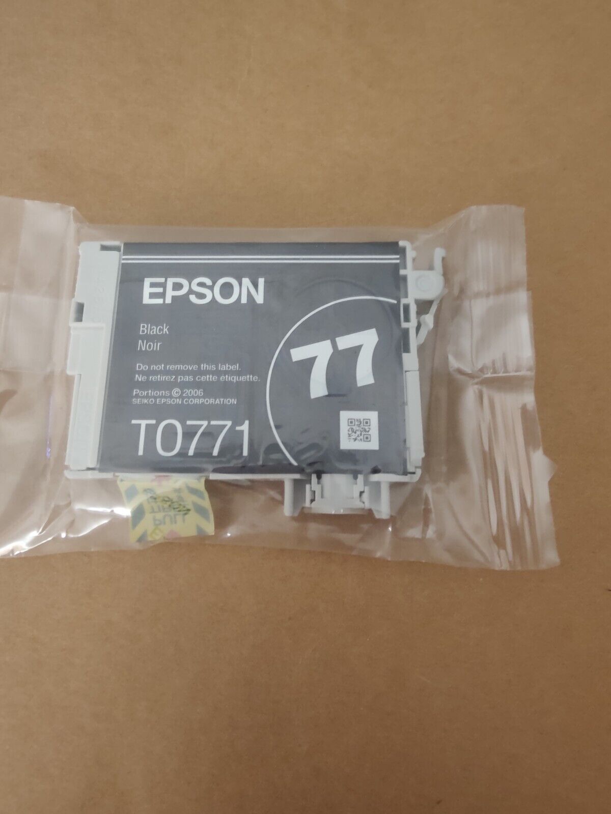 New Genuine Factory Sealed Epson 77 Black Ink Cartridge T0771
