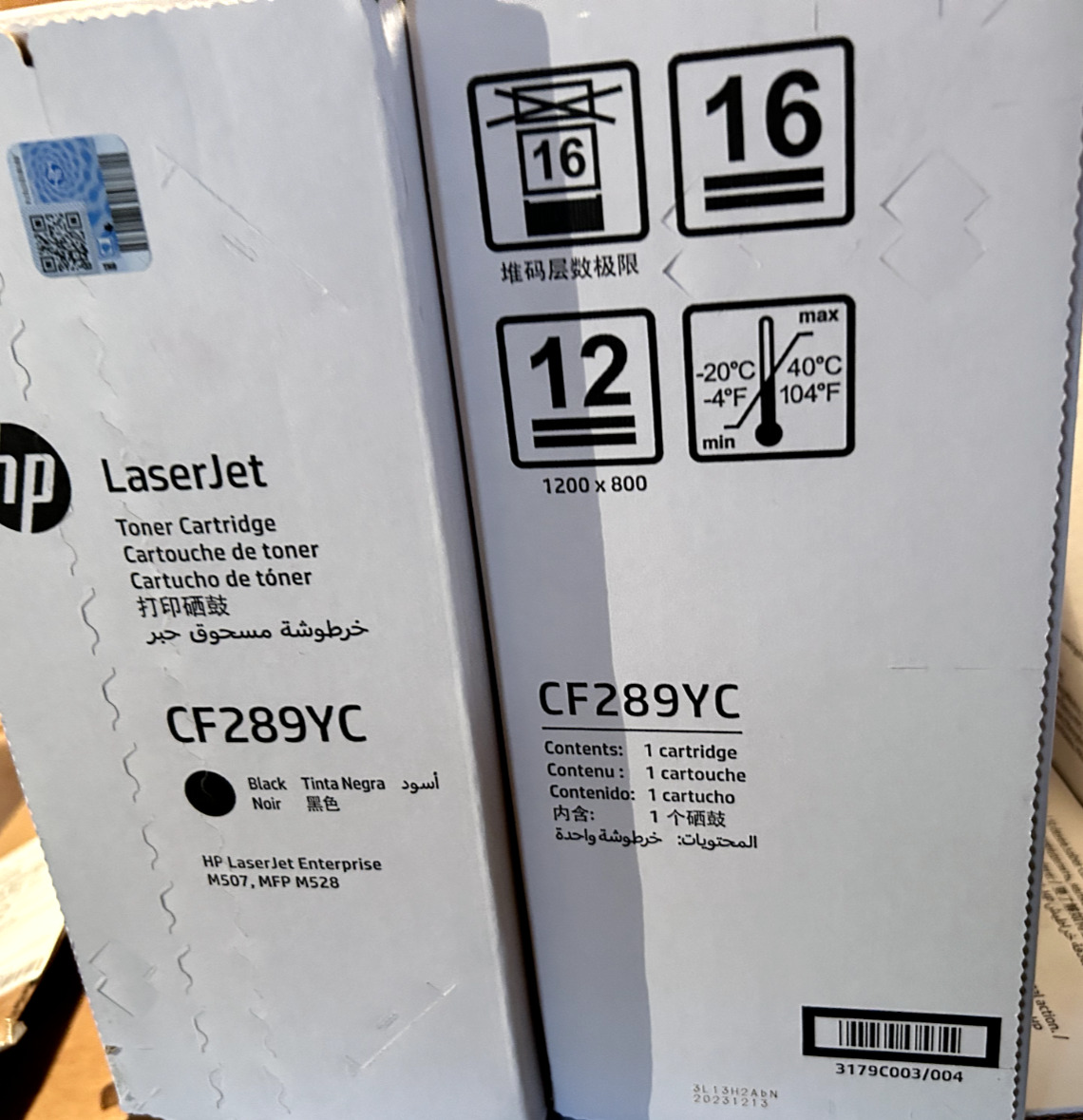 Lot of 2 HP  CF289YC BLACK  Print High Yield Toner Cartridges