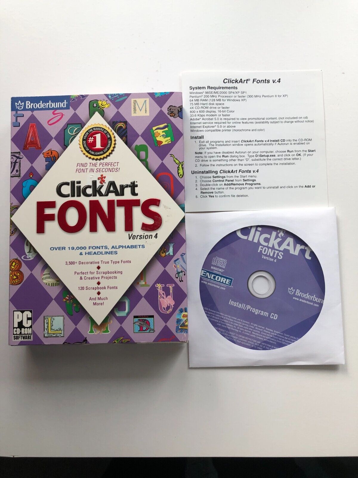 Click Art Fonts CD-ROM PC Software