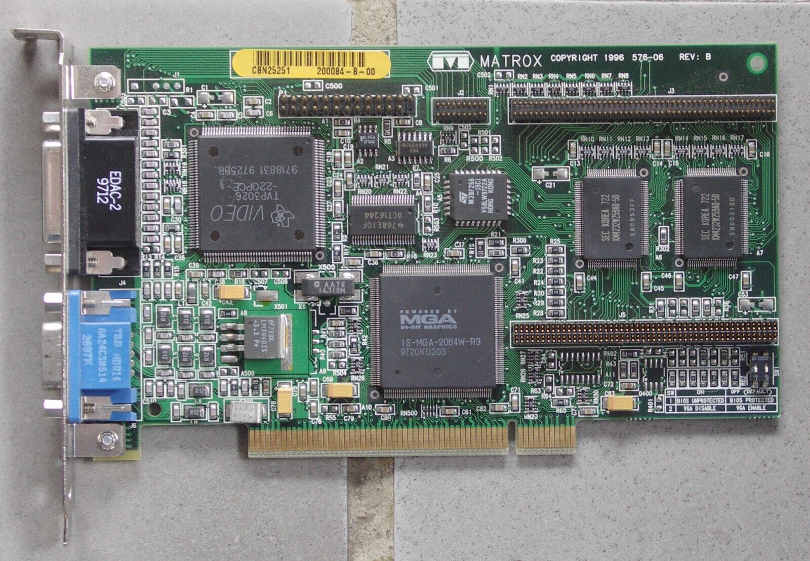 Matrox/HP 5064-0285 2MB VGA PCI working pull excellent