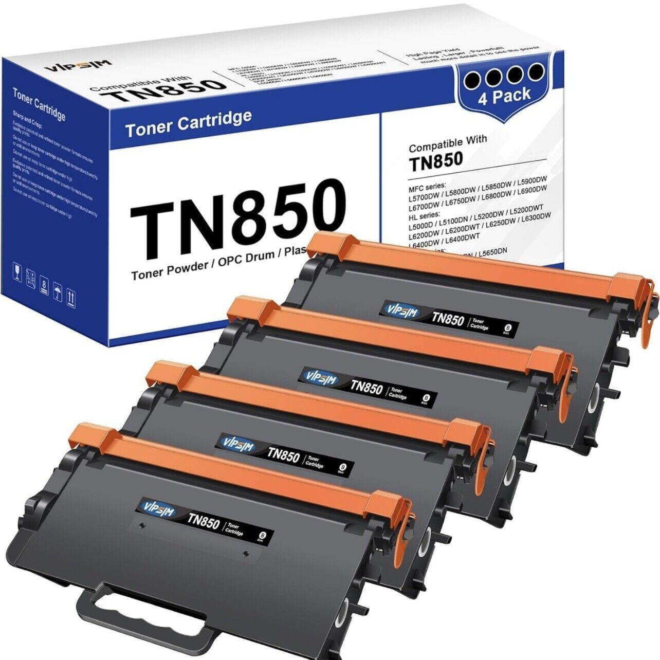 TN850 Toner Cartridge Replacement HL-L6200DW HL-L5200DW MFC-L5850DW 4 Pack