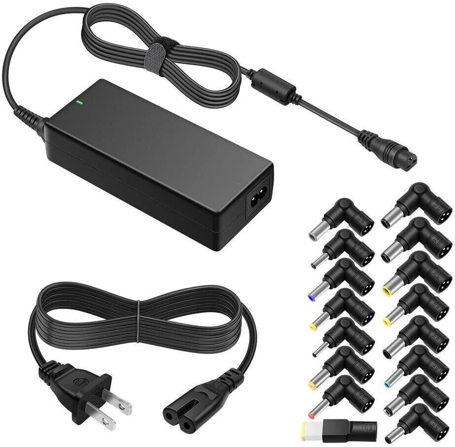 90W Universal Portable Laptop Charger 15-20V with Multiple Tips for HP Dell Asus