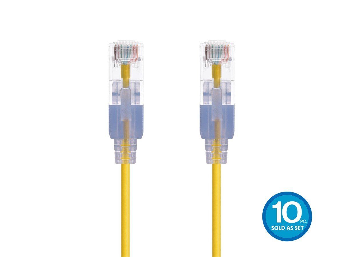 Monoprice Cat6A Ethernet Patch Cable - 5 feet Yellow | Snagless RJ45 550Mhz UTP