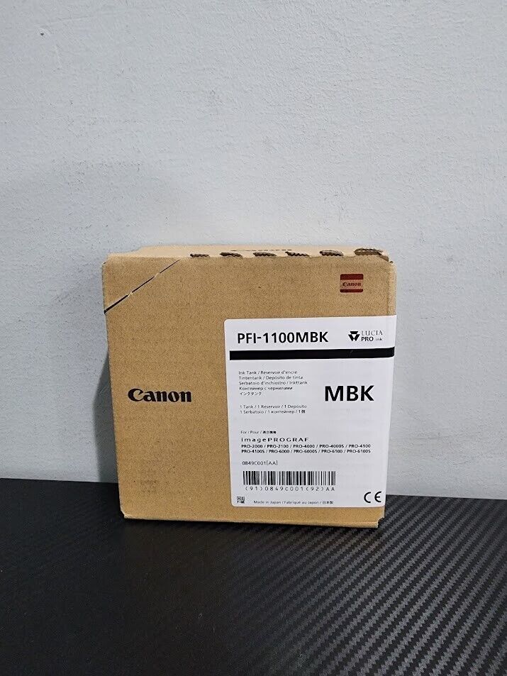Canon PFI-1100 Matte Black Pigment Ink Tank Exp 2025/05