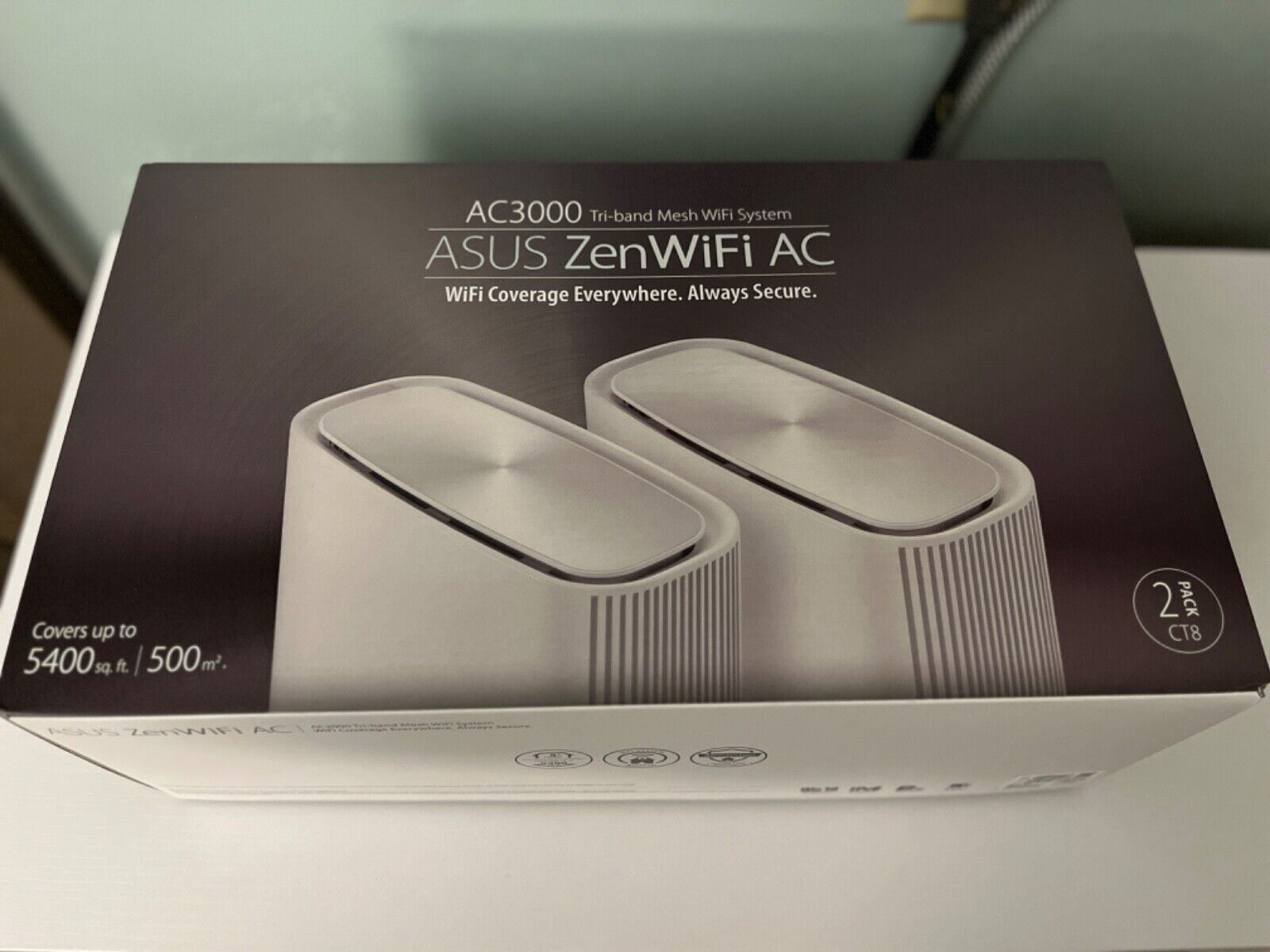 ASUS ZenWiFi AC3000 Tri-Band Whole Home Mesh System (CT8 2 Pack White)