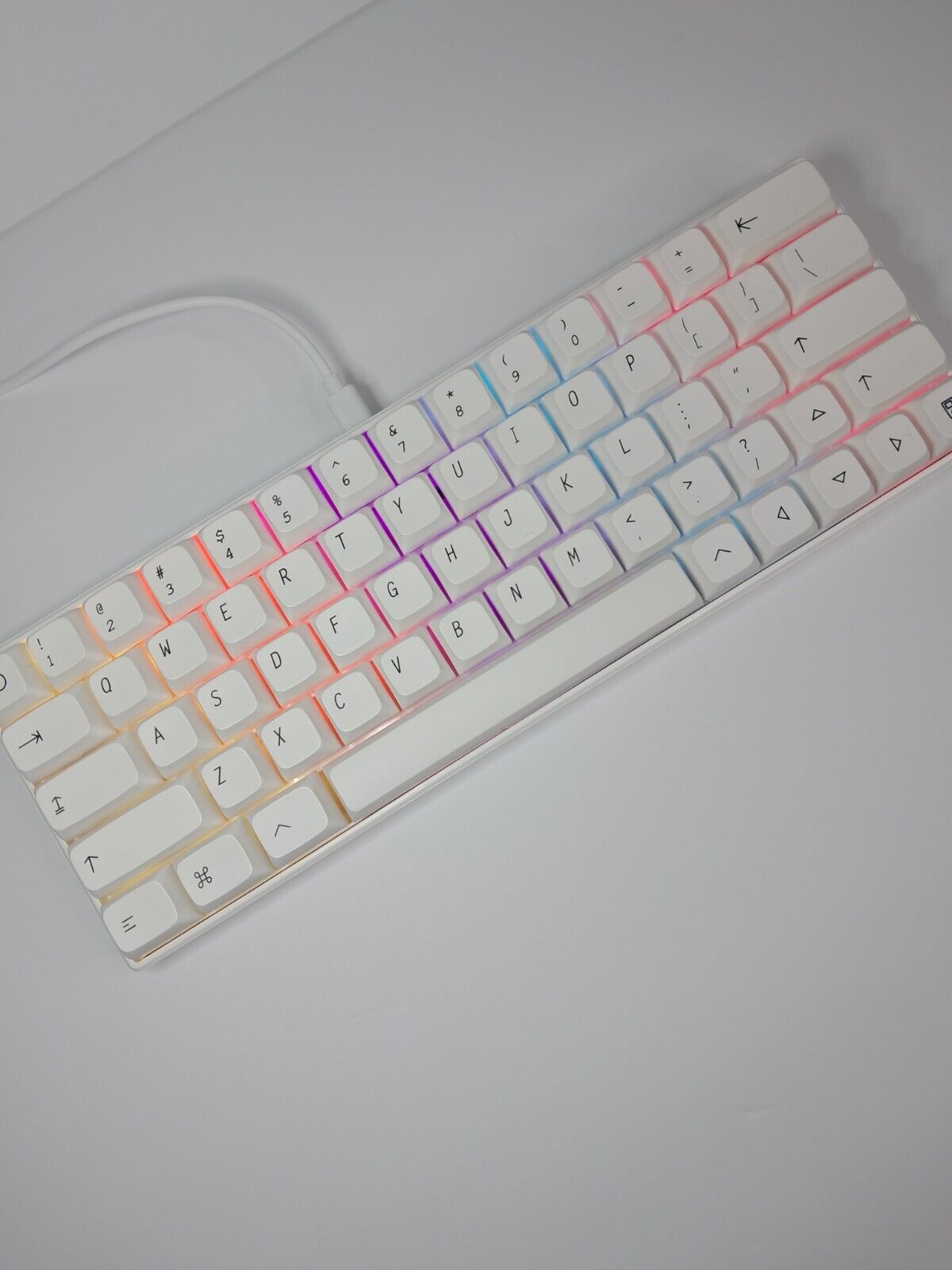 Custom Gaming Mechanical Keyboard 60% - White *Hand Lubed+Filmed Switches