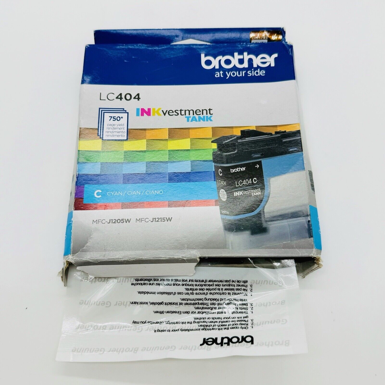NEW Genuine Brother LC404 Cyan INKvestment Tank Ink Cartridge (Exp. 11/2024)