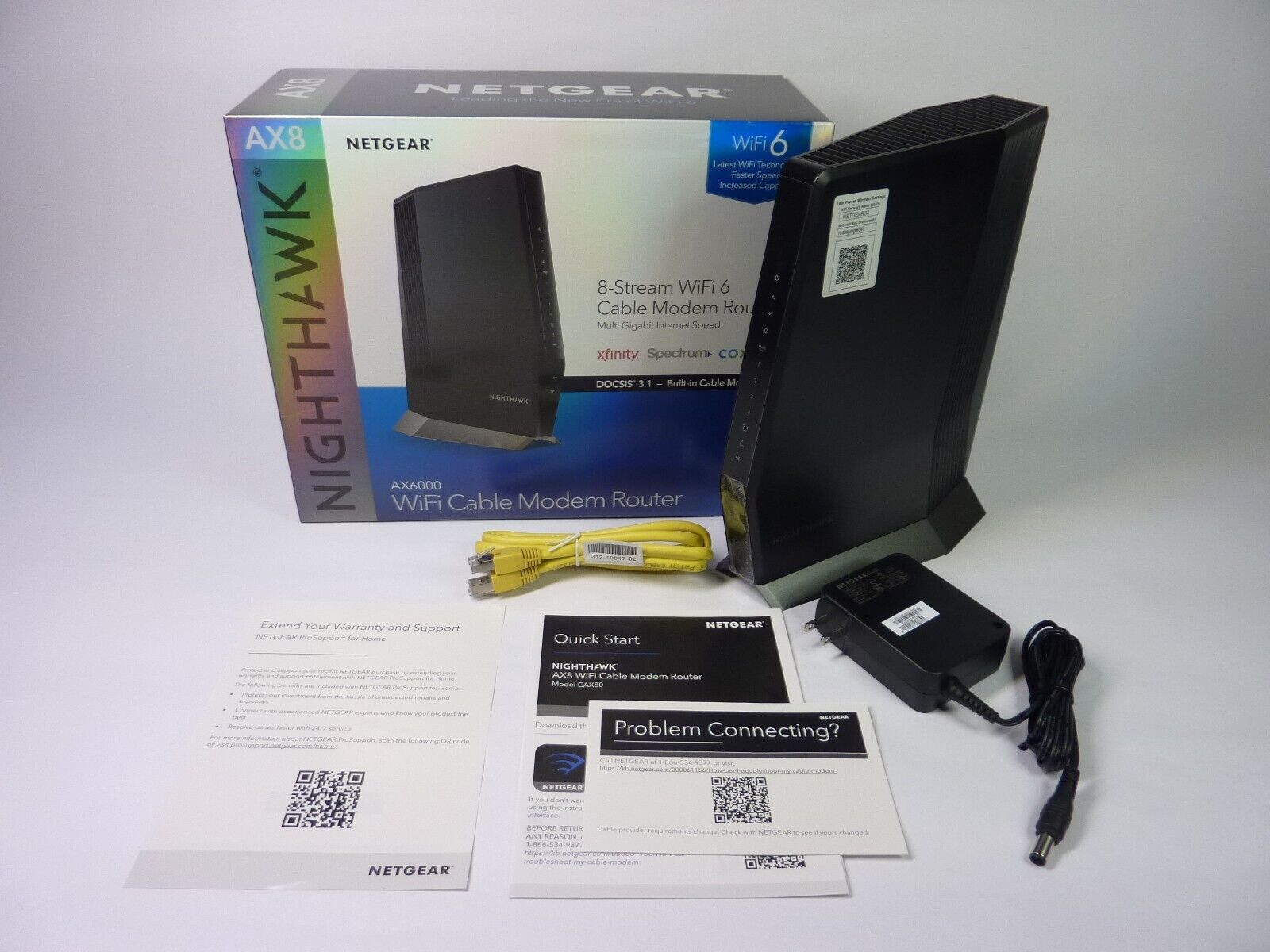 Netgear Nighthawk AX6000 8-Stream WiFi 6 Cable Modem Router VGC Look/Read