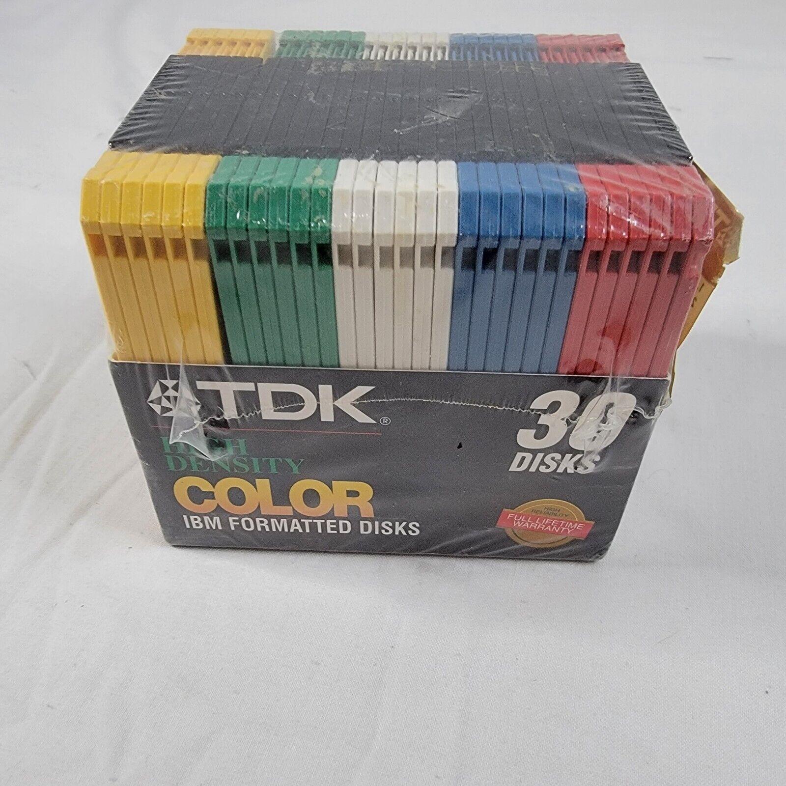 TDK 30 Pack High Density 3.5 IBM Formatted Color Floppy Disks NIB Sealed