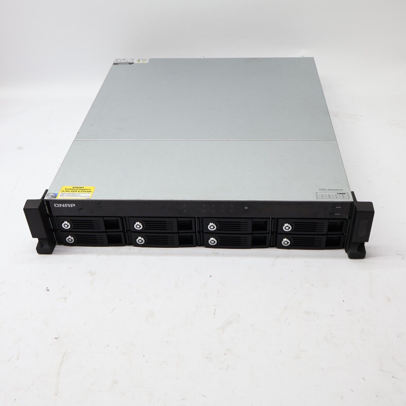 QNAP NETWORK ATTACHED STORAGE MODEL TS-869U-RP X8 CADDIES, 1X 4TB HDD T4-C2