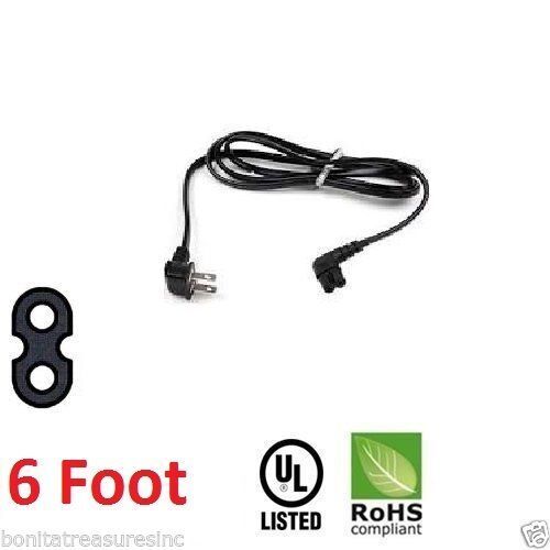 New 6 Ft foot USA 2 pin Male to 90 Degree Right Angled IEC 320 C7 AC Power Cord
