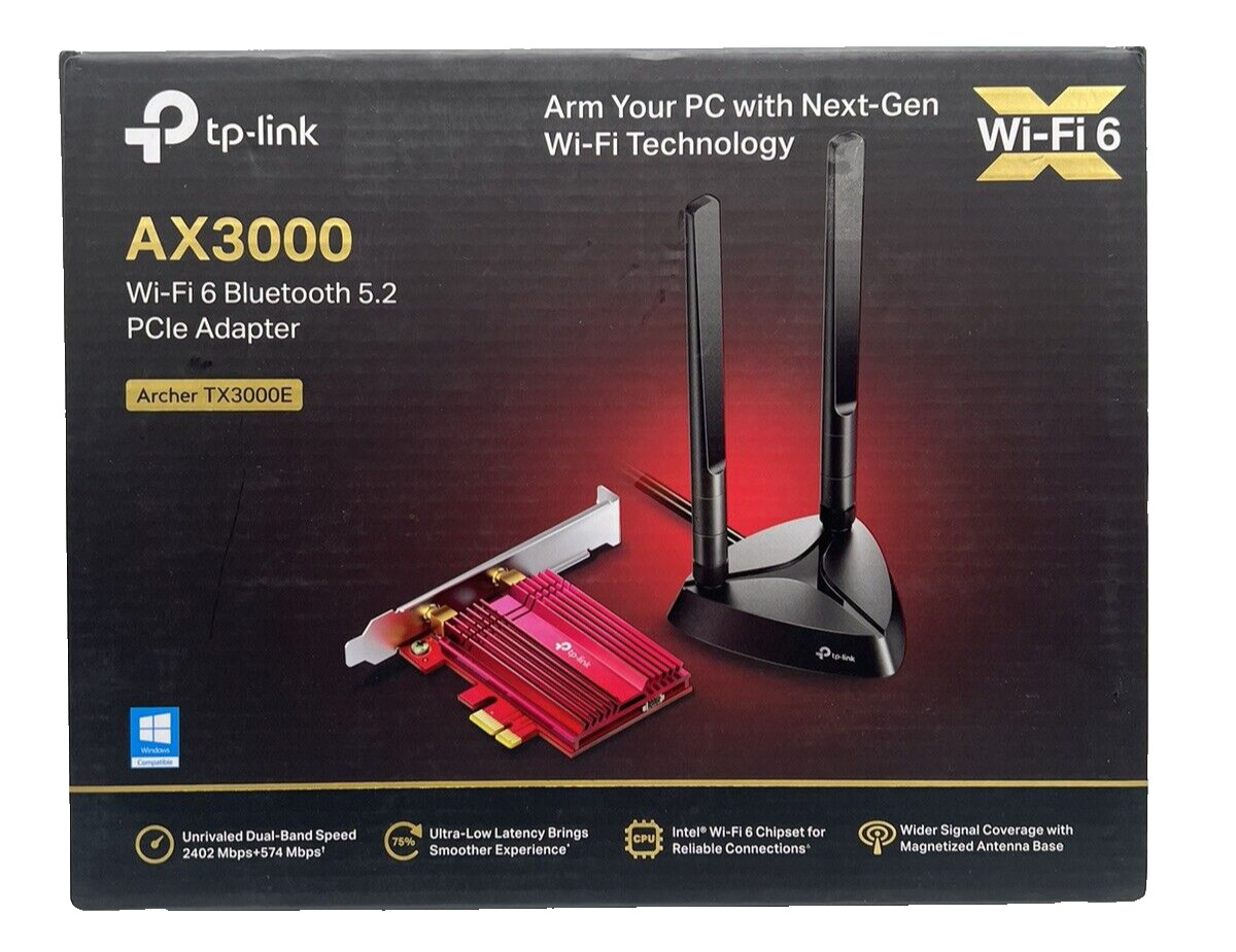TP-Link WiFi 6 AX3000 PCIe WiFi Card+Bluetooth (Archer TX3000E) Up to 2400Mbps