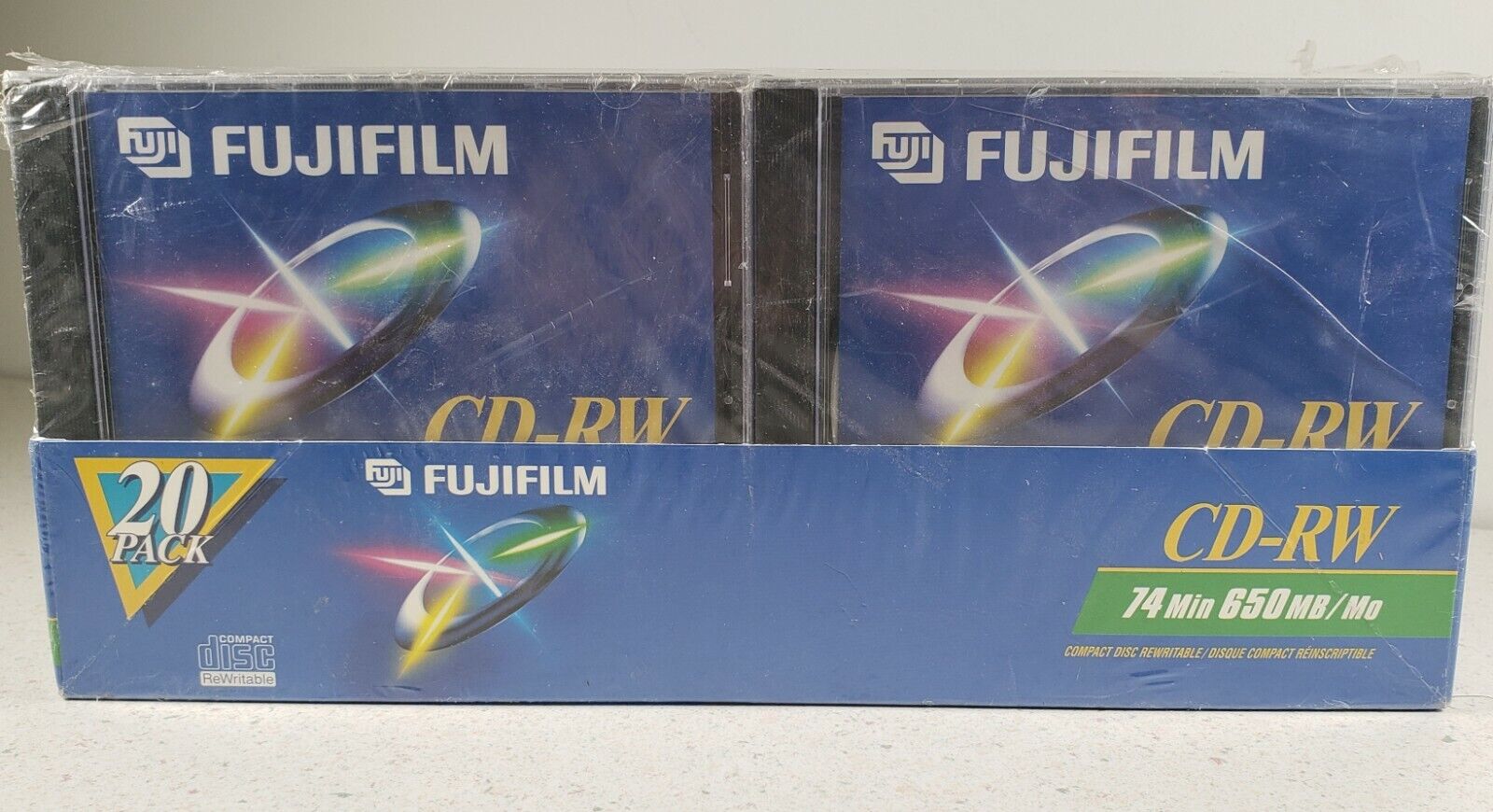 FUJIFILM Lot Of 20 CD-RW 74 Min-650 MB/MO Sealed