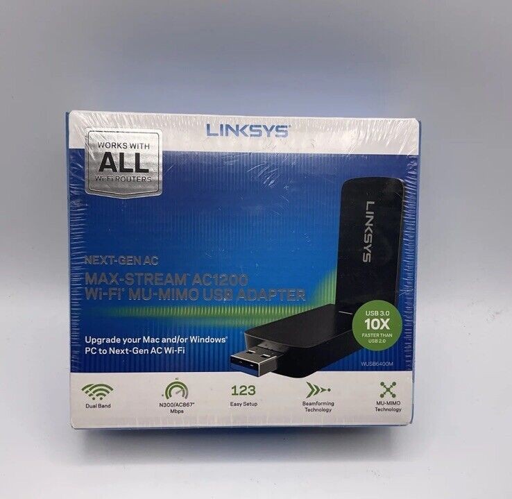 Linksys  WUSB6400M AC1200 MU-MIMO USB Wi-Fi Adapter