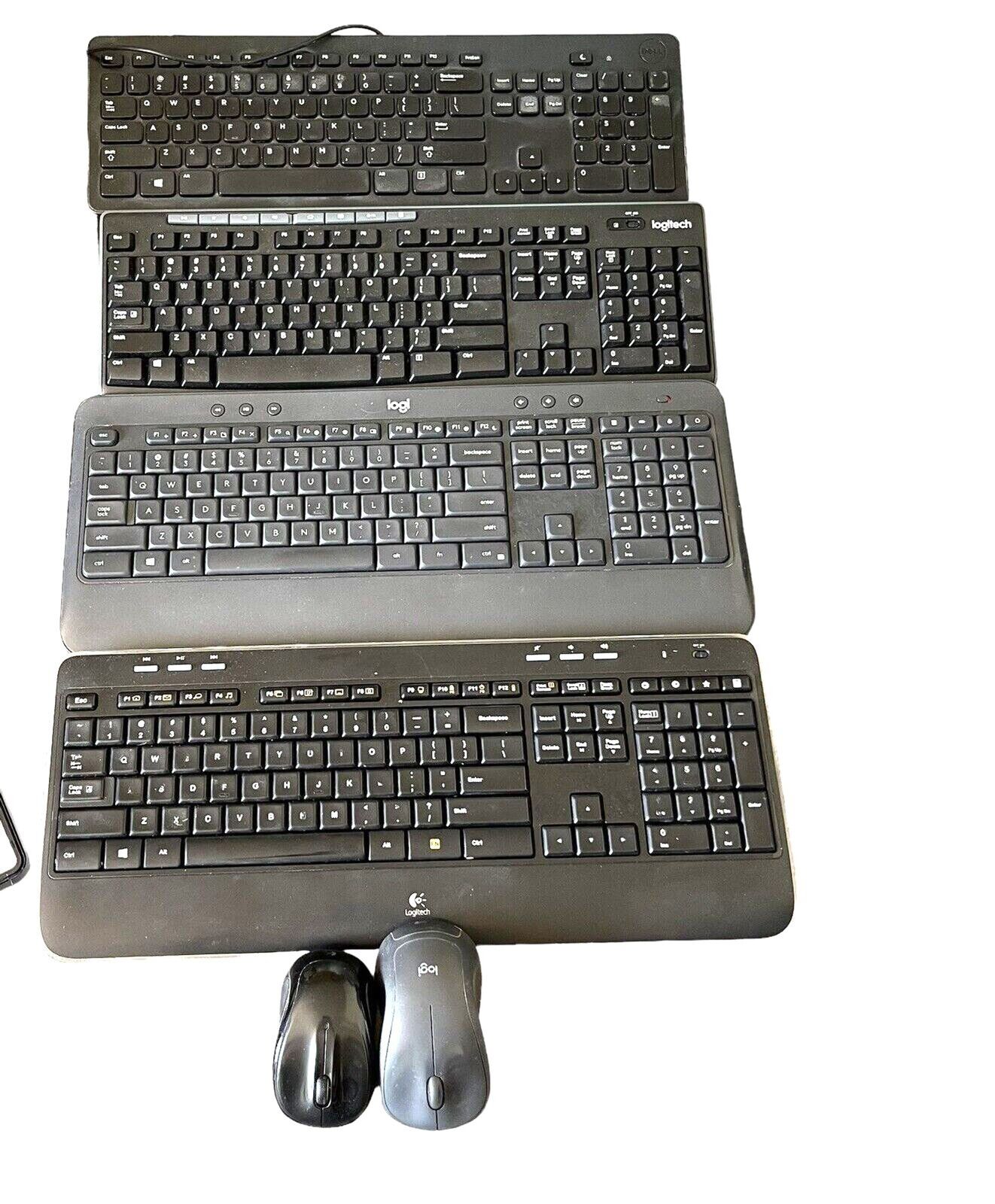 Lot of 4 Keyboards 2 Mouses For Repair Or Parts K520, K540 Logi Logitech Broken