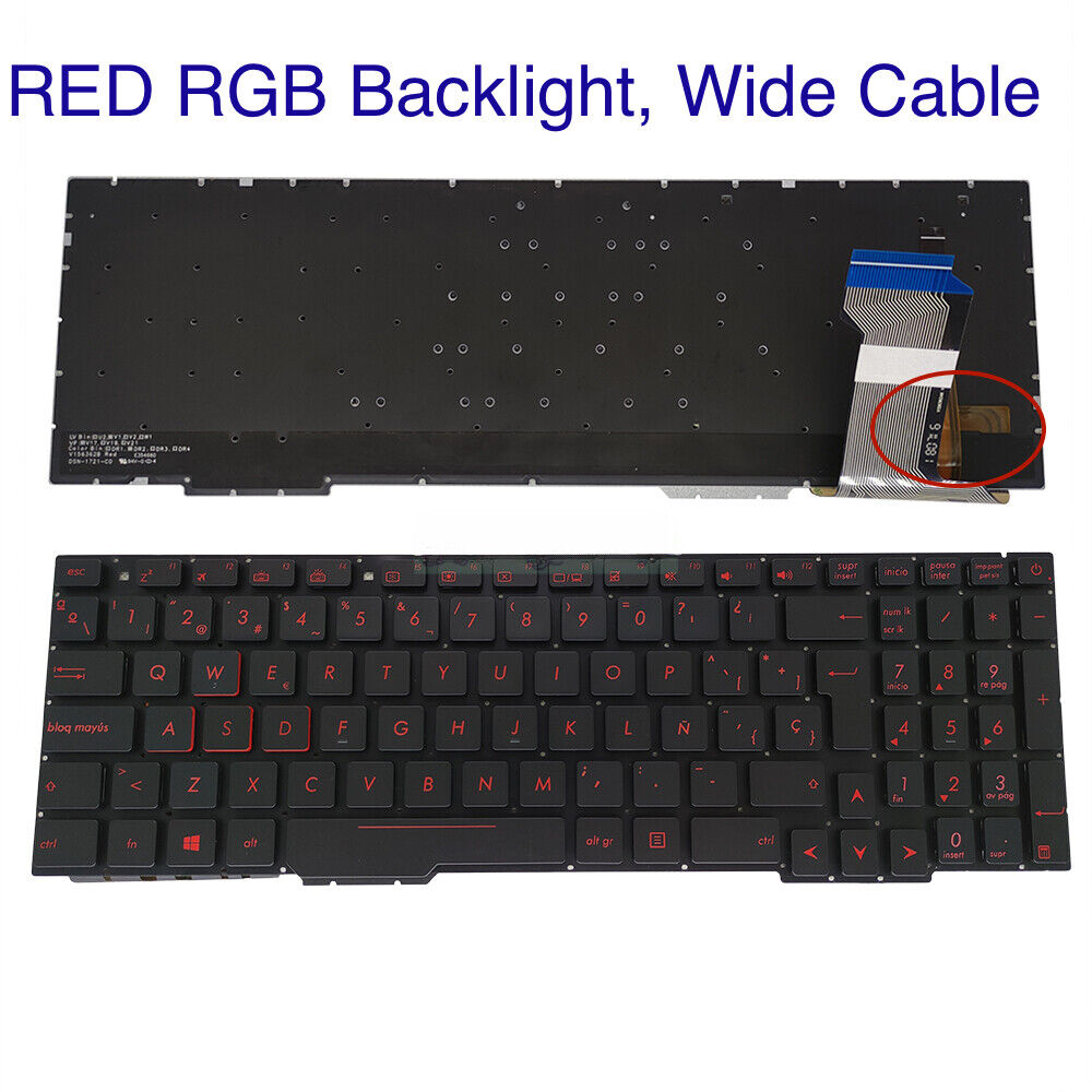For ASUS Rog Strix GL553 GL753 GL553VW GL553VD SP Spanish RGB Backlit Keyboard