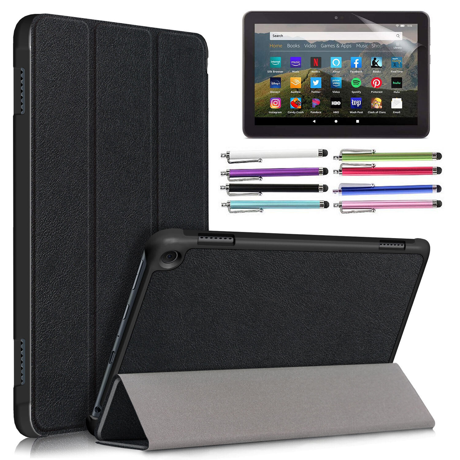 For Amazon Kindle Fire Max 11/ Fire HD 10/ HD 8/ Fire 7 Case Trifold Stand Cover