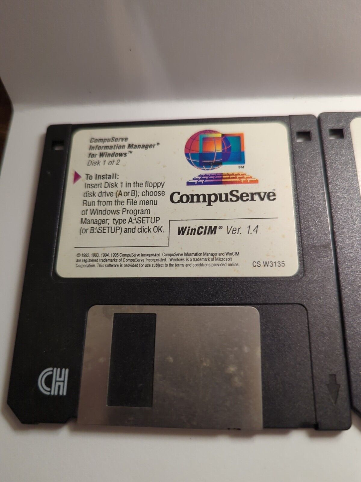 1995 COMPUSERVE WinCIM 1.4 3.5 Floppy Disks 2 Vintage 