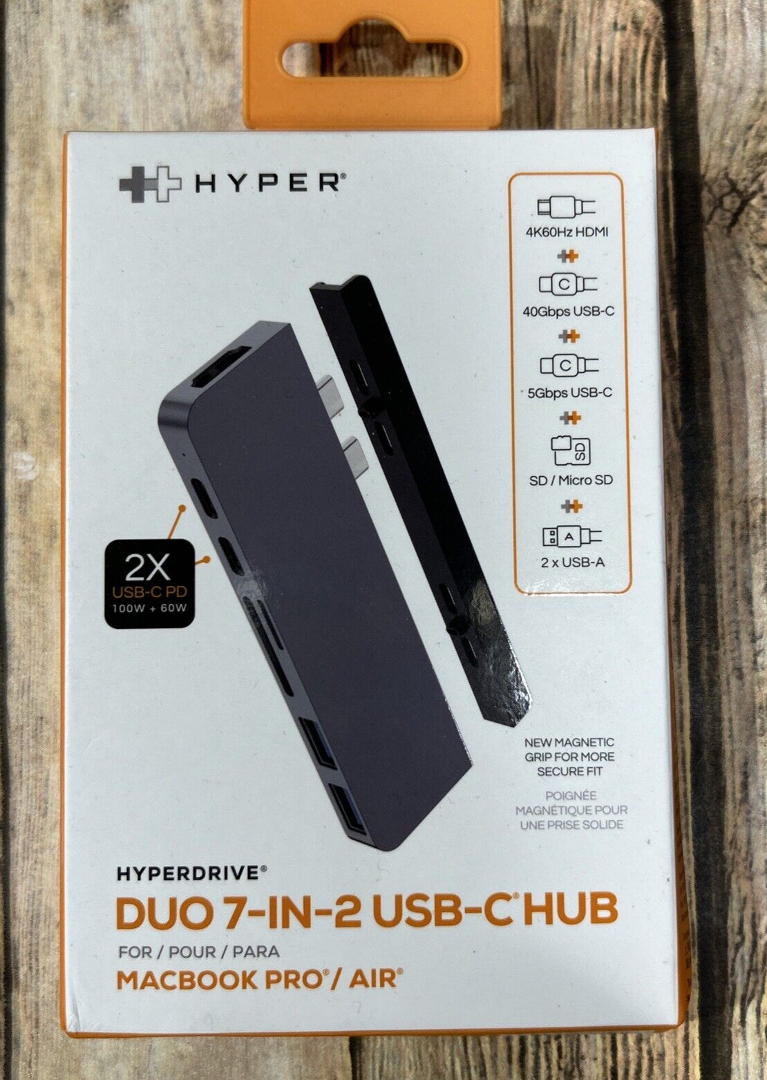 Hyper HyperDrive DUO 7-in-2 USB-C Hub for MacBook Pro/Air HDMI 4K60Hz HDR NEW