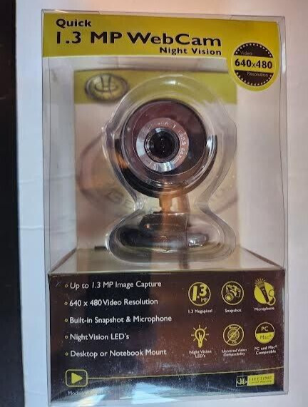 NEW Gear Head USB Quick 1.3 MP Web Cam + Night Vision & Microphone PC/MAC WC1300