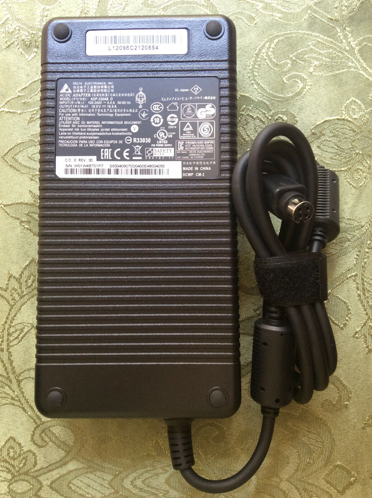 330w Delta AC Charger/Adapter for ORIGIN EON17-X Clevo 330W P870TM1/TM1-G 4-hole