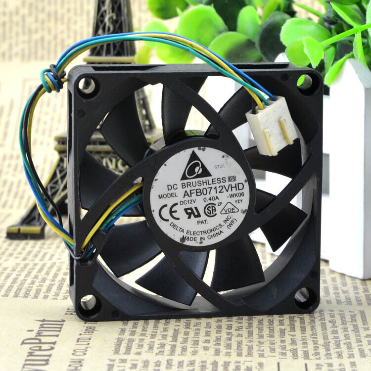 1pc Delta AFB0712VHD  12V 0.4A 7CM 7020 4wire Cooling Fan