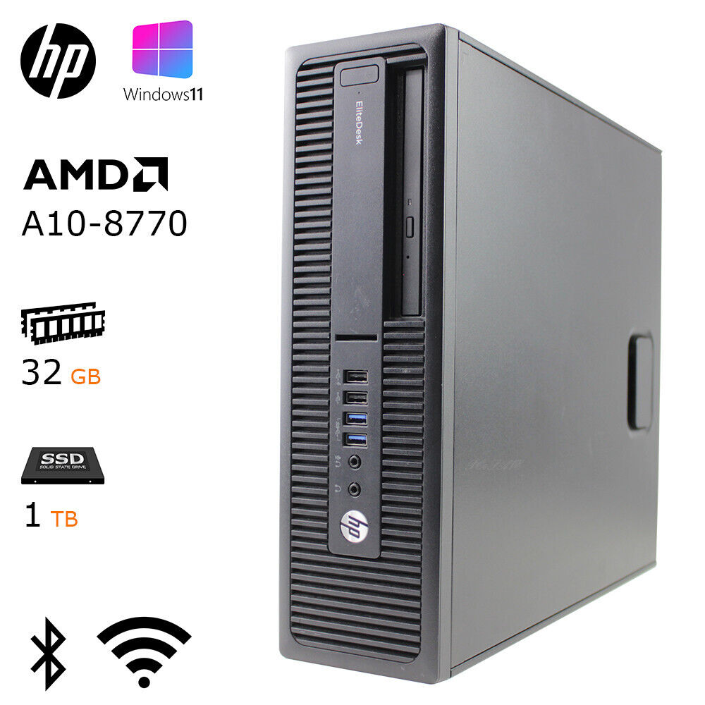 HP A10 CPU DDR4 32GB RAM 1TB SSD WiFi Bluetooth HDMI 705 G3 Windows 11 Computer