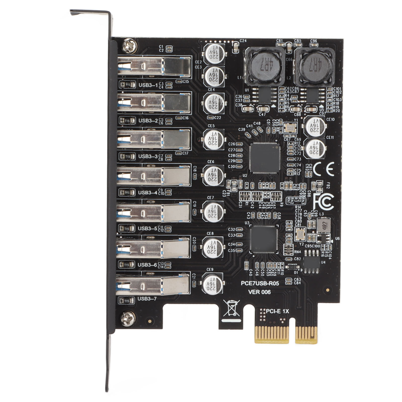 7 Port PCIE Expansion Card PCIE To USB3.2 Expansion Card 5Gbps High