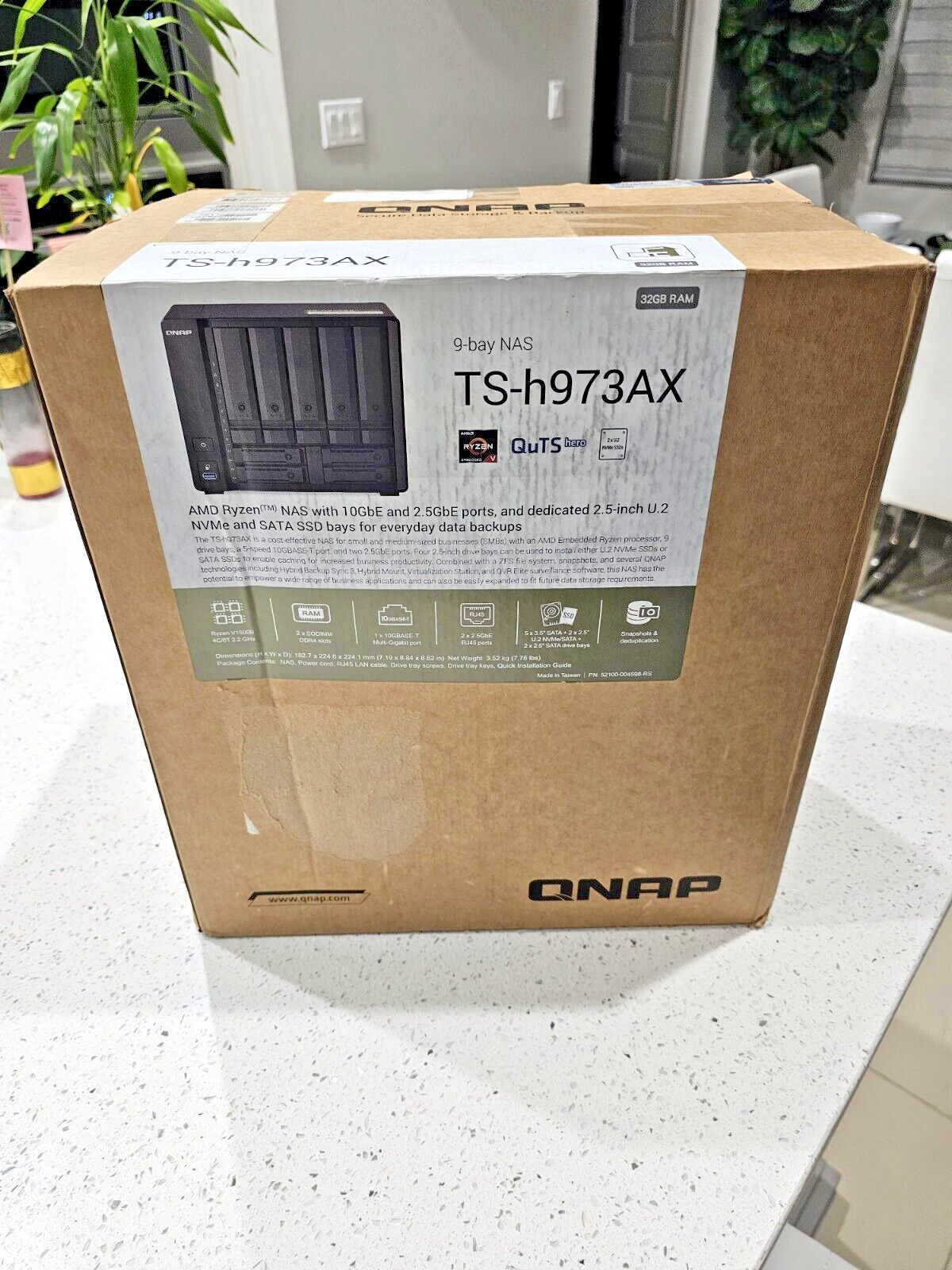 Qnap Ts-h973ax-32g-us 9-bay Desktop Nas Ryzen V1500b 32gb RAM......