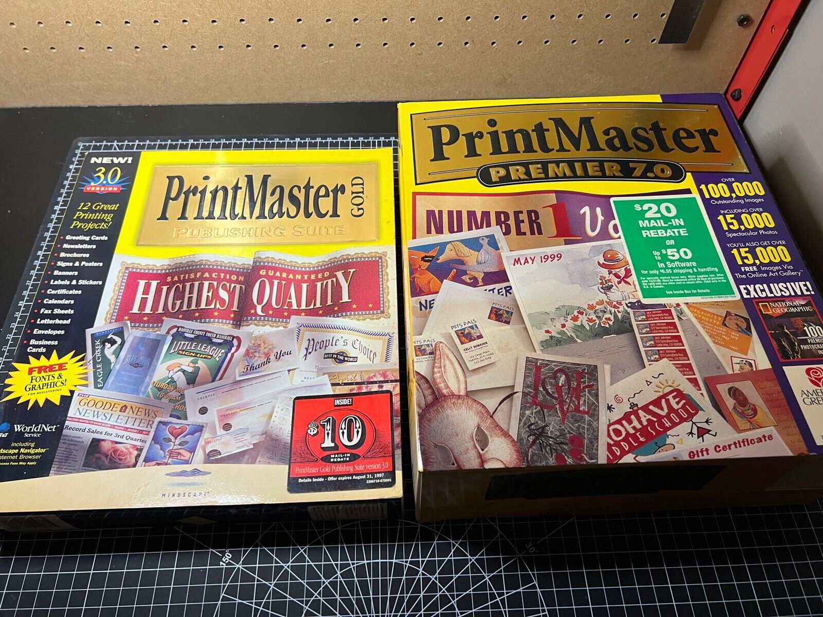 Printmaster premier 7.0 vintage software & 3.0 box